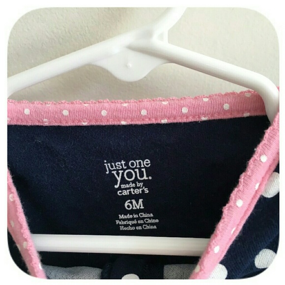 ❤Navy and Pink Baby Girl frog footed sleeper - Picture 4 of 4